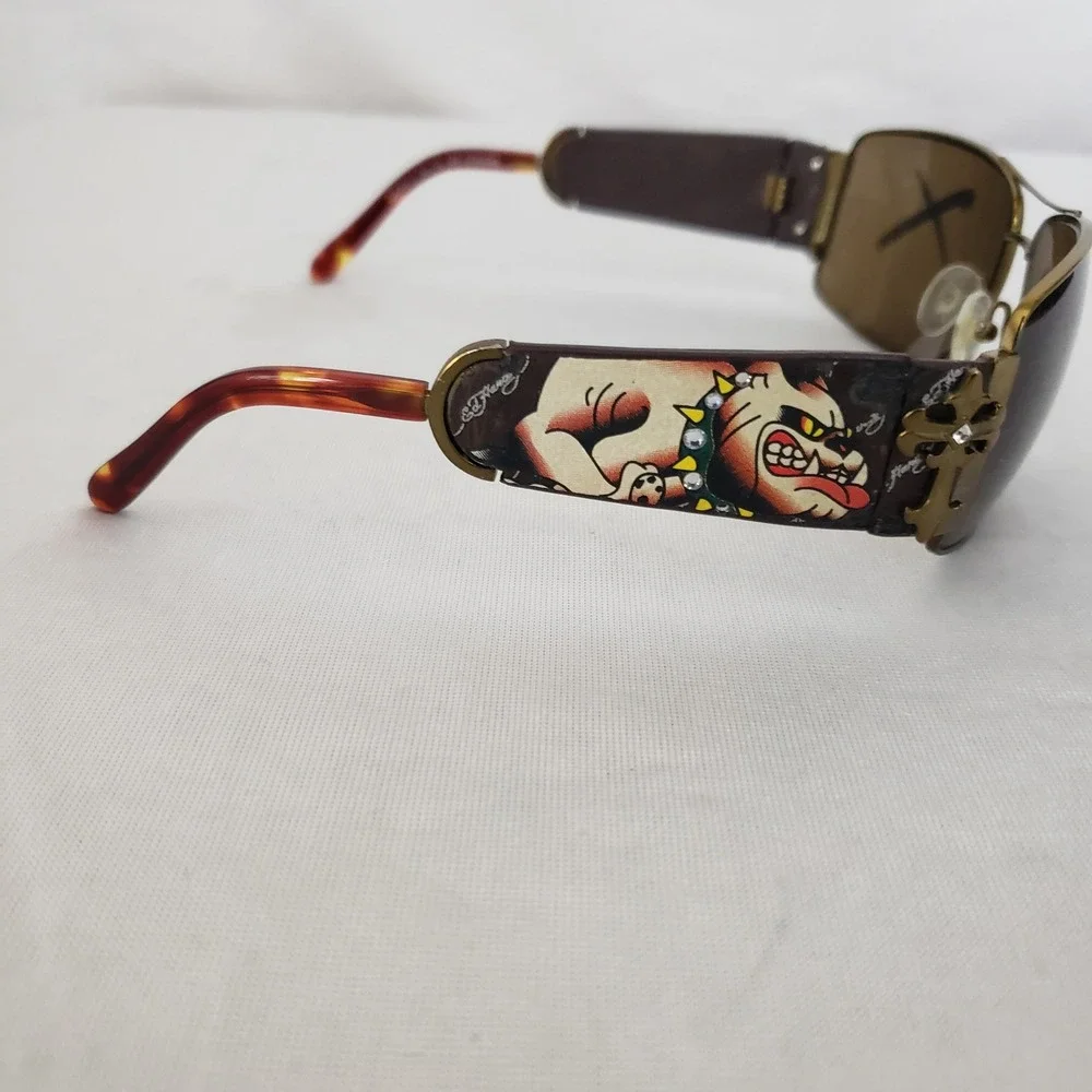 Y2K Ed Hardy EHS017 King of Beasts Sunglasses w/ Case 63-13 120‎ FRAMES ONLY